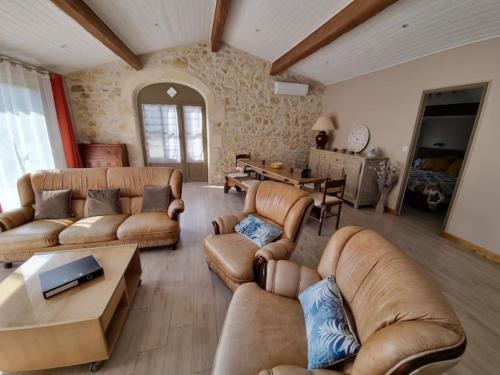 Χώρος καθιστικού στο Agréable maisonnette entre océan et vignes