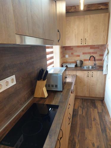 Dapur atau dapur kecil di Dámszarvas Vendégház