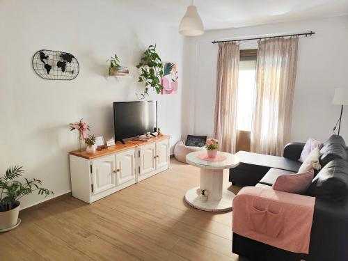 Et tv og/eller underholdning på Bonito piso céntrico con WIFI y terraza