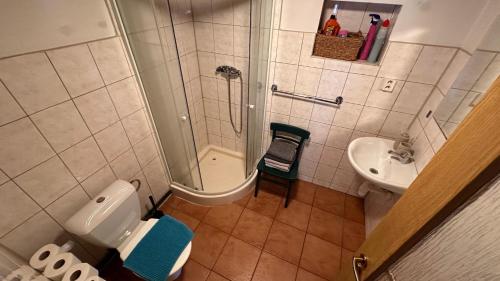 Koupelna v ubytování Chata pod hradem