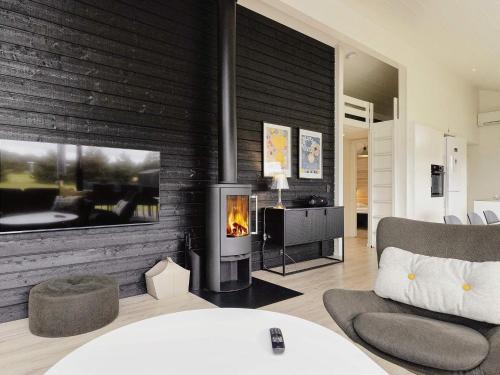 Katil atau katil-katil dalam bilik di 9 person holiday home in Væggerløse-By Traum