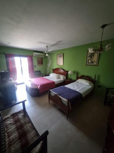 Ένα ή περισσότερα κρεβάτια σε δωμάτιο στο Amplia casa en 1 hectarea a 20 min del estadio