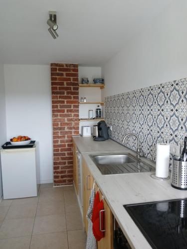 Η κουζίνα ή μικρή κουζίνα στο Ferienwohnung am Steingärtchen