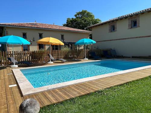 Bazén v ubytování Gite de campagne - Vue jardin- Piscine nebo v jeho okolí