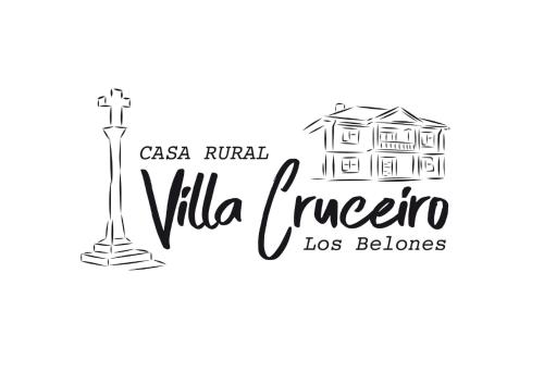 a vector illustration of a medieval house and a street lamp at Villa Cruceiro in Los Belones