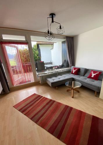 Χώρος καθιστικού στο Ferienwohnung Panoramablick