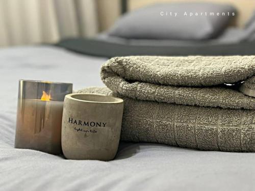 Krevet ili kreveti u jedinici u okviru objekta Grey Suite Apartment