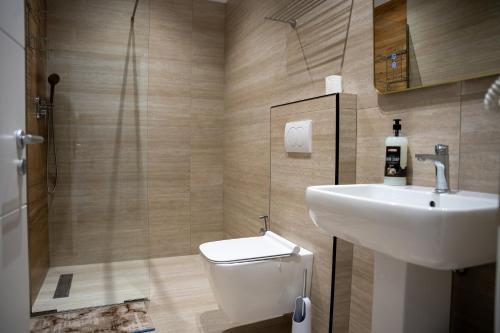 Koupelna v ubytování Hotel EuroStiven