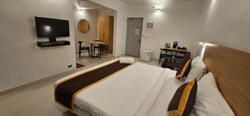 TV a/nebo společenská místnost v ubytování Hotel B R REGENCY
