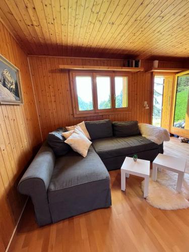 Χώρος καθιστικού στο Family holiday Chalet S'Zähni