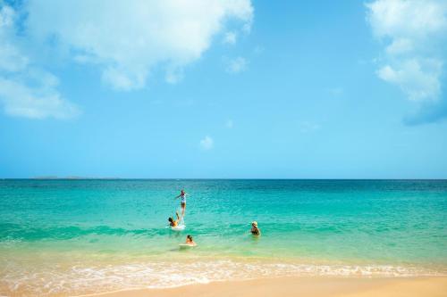 a group of people in the water at the beach at The Westin St Thomas Beach Resort & Spa in Frydendal