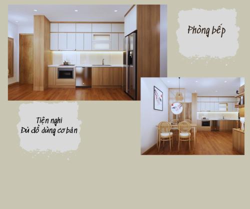 Kuchyň nebo kuchyňský kout v ubytování Thảo Ngọc homestay ecopark