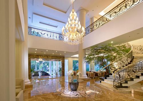 The lobby or reception area at The Sahira Hotel Syariah