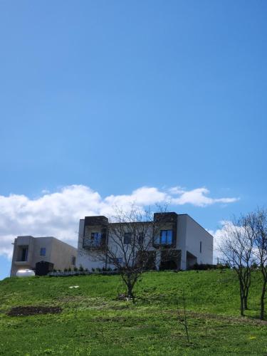 a building sitting on top of a grass field at Mountain Lake JBS in Focşani