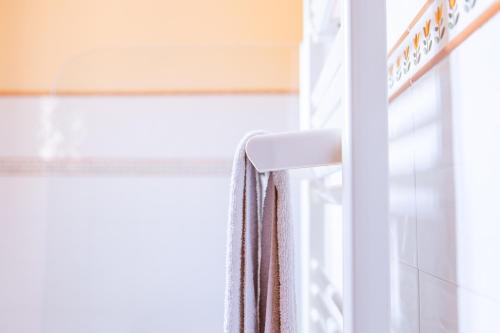 a towel hanging from a window at Agroturisme Sant Dionis in Campllong