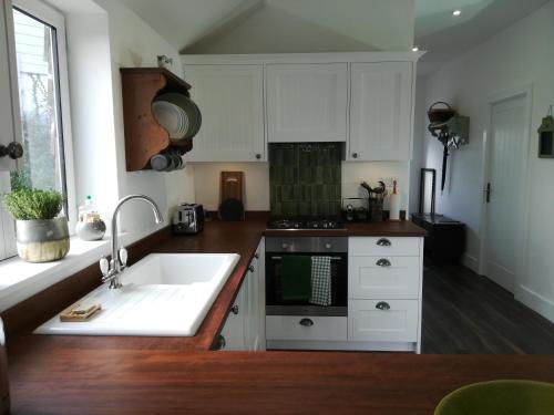 Dapur atau dapur kecil di Charming Countryside Chalet