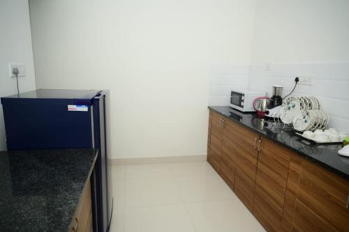 Kuchyň nebo kuchyňský kout v ubytování Windfall Service Apartment