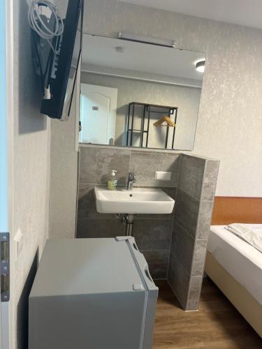 Koupelna v ubytování Hotel Pirol