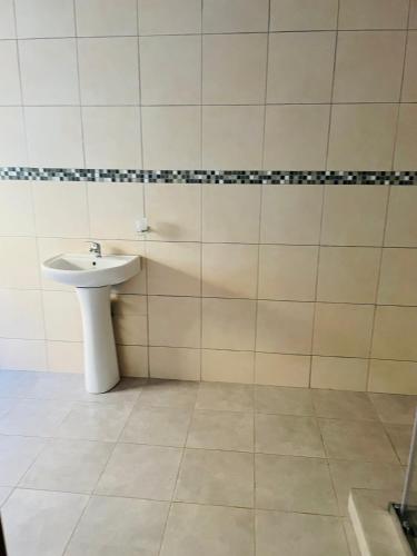 a bathroom with a sink and a toilet at Druza’s guest house in Rustenburg