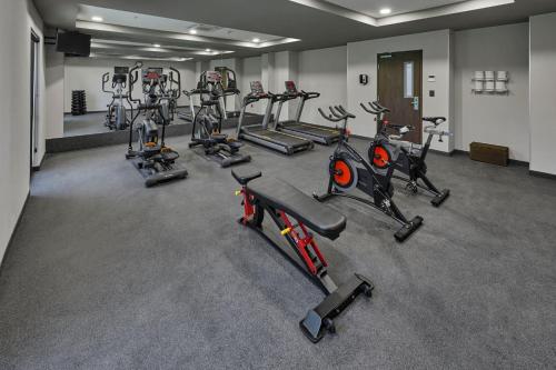 a gym with a bunch of exercise bikes in it at City Express by Marriott Monterrey Universidad in Monterrey