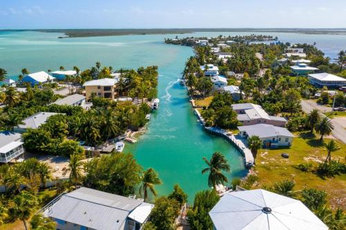 an aerial view of a resort in the ocean at Fish Camp in Sugarloaf Shores