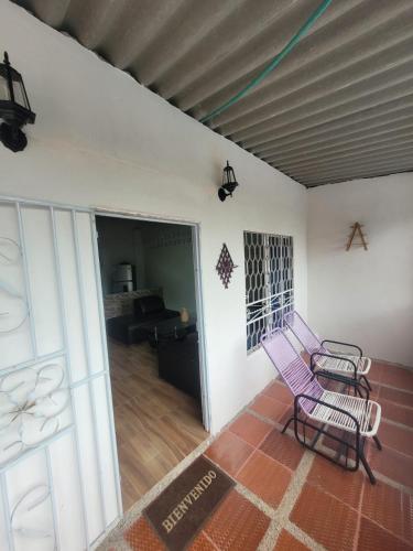 Χώρος καθιστικού στο Cabaña Villa Elvi
