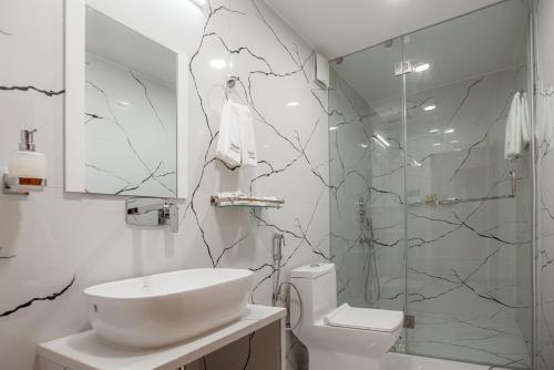 Koupelna v ubytování Vaani Greens Wildlife Resort, Kaziranga