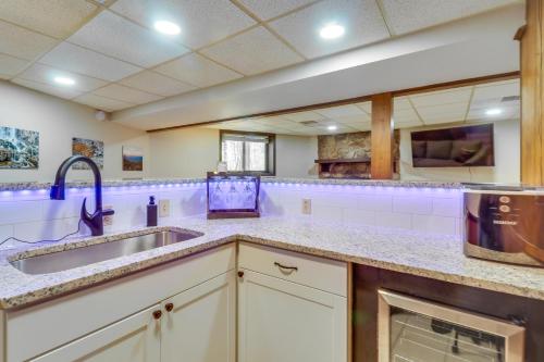 a kitchen with a sink and a counter top at McGaheysville Vacation Rental Yard and Fire Pit! in McGaheysville
