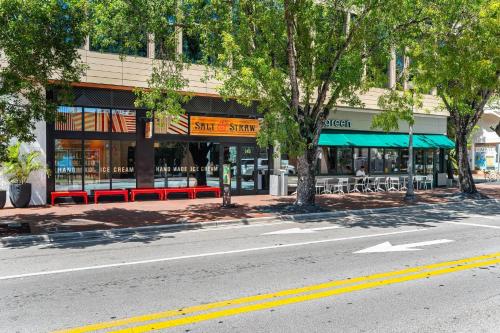 an empty street in front of a store at Renovated Coconut Grove Studio includes Parking in Miami
