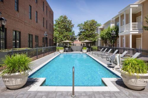 a swimming pool in the middle of a building at Residence Inn Savannah Downtown Historic District in Savannah