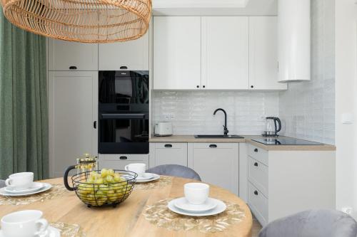 Dapur atau dapur kecil di Stylowy Apartament 400 m od Plaży by Noclegi Renters