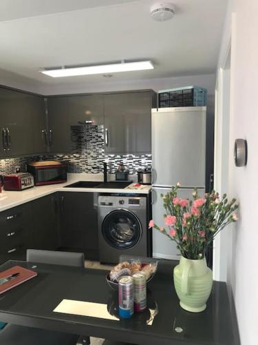 Η κουζίνα ή μικρή κουζίνα στο Number 1 Wroxham apartment