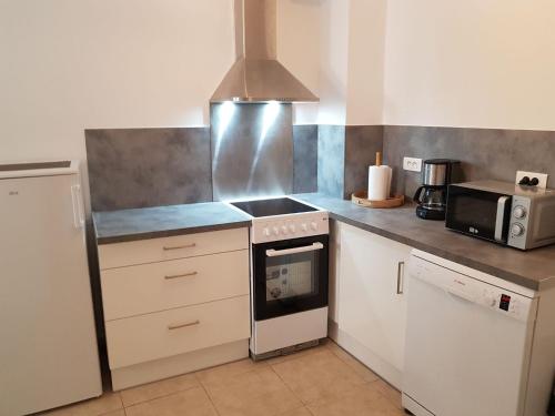 Il comprend une cuisine équipée d'une cuisinière. - un four à micro-ondes dans l'établissement JM Carnot, à Saint-Rémy-de-Provence