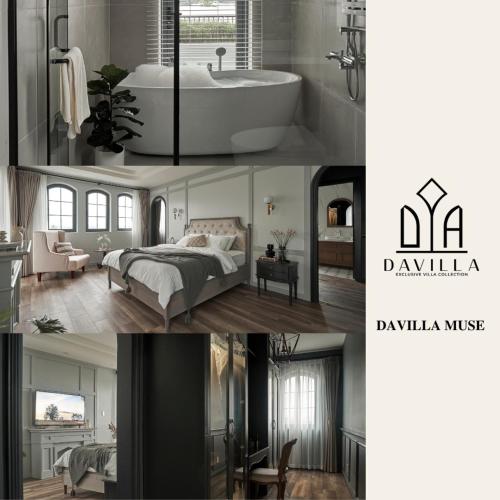 Ένα ή περισσότερα κρεβάτια σε δωμάτιο στο Davilla Đà Lạt Villa Collection