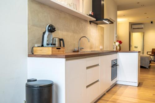 Η κουζίνα ή μικρή κουζίνα στο Stylish studio in the heart of Breda city center