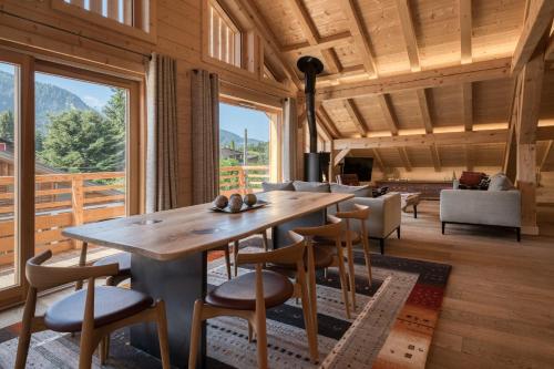 Posezení v ubytování Flocons de Sel - Relais & Chateaux