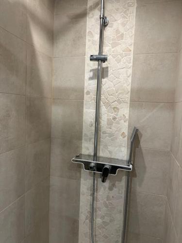 Un baño de Appartement lumineux et chaleureux avec piscine estivale