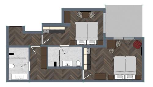 a floor plan of a house at Hotel Alpina in Ischgl