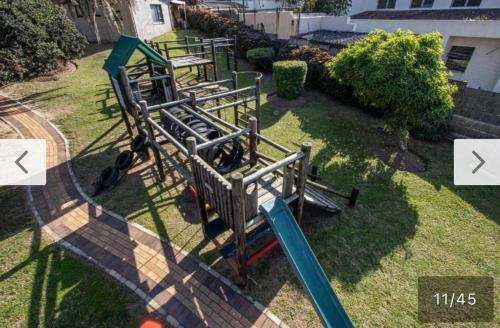 an overhead view of a playground with slides at Banana Beach Club Unit A2 in Port Shepstone
