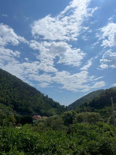 a view of a valley with trees and clouds at Tentazioni Rooms in Tramonti
