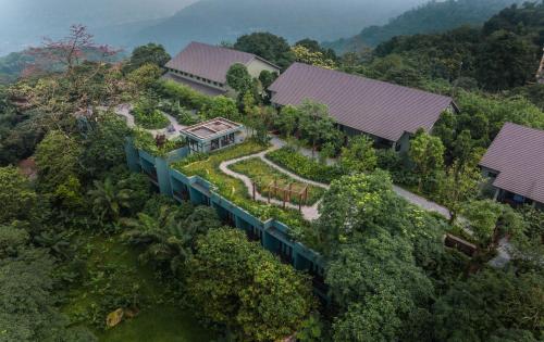 an aerial view of a house with a garden at Amour Resort Bavi in Hanoi