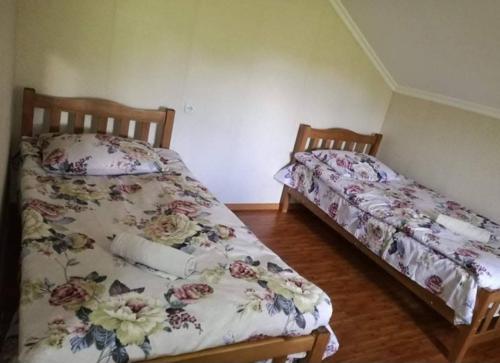 Postel nebo postele na pokoji v ubytování Lia's Guest house Tsvirmi