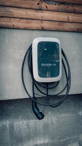 a small tv sitting on top of a table at black well in Jablonec nad Nisou