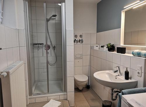 Koupelna v ubytování Ferienwohnung Morgenlicht