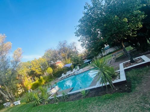 an overhead view of a swimming pool in a yard at Fourways executive spa and accommodation in Sandton