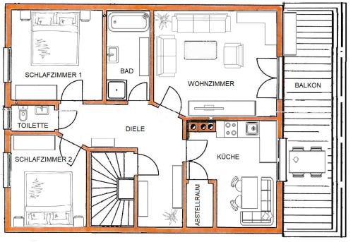 a floor plan of a house at Appartement Panorama in Gröbming