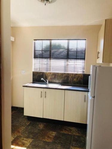 a kitchen with a sink and a window at Chapman Guesthouse in Pelham