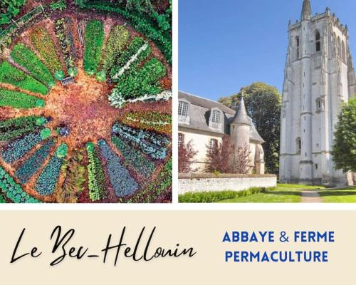 a collage of two pictures of a church at Funny and Friendly - Billard et Suite in Pont-Audemer