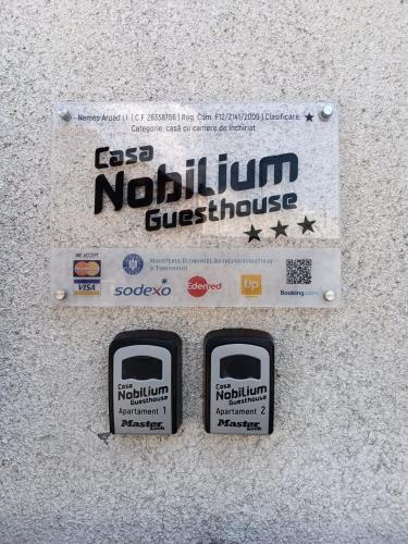 a sign for a nautilusucillusccess at Casa Nobilium in Turda