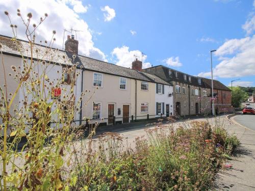 a row of buildings on the side of a street at Moorhen Cottage in Ludlow